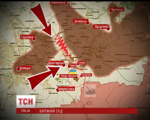 Terrorists are storming the Saur-Mohyla. The Russian army supported them with MRLS