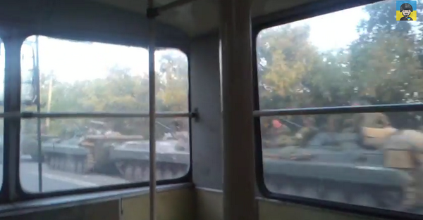 Massive column of Russian armour on the move near Luhansk 