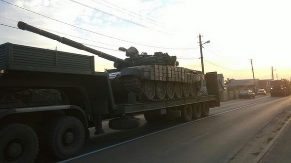 Rebels tank in Kamensk-Shakhtinsky, Russia