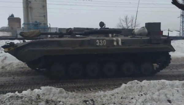 Ukrainian army BMP-1KSh goes to the battle