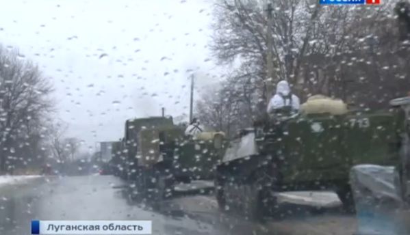 Russian TV shows fresh army reinforcements arriving in #Donbas