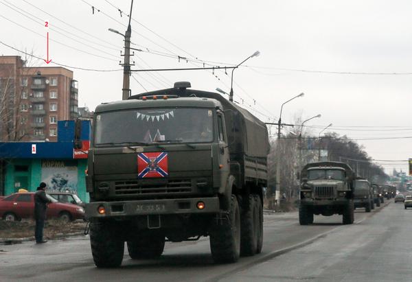 Russian convoy in Makiivka today