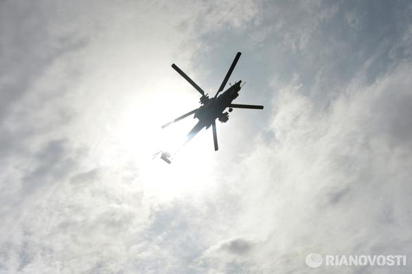 Combat helicopters in the air - Russian drills near border of Ukraine