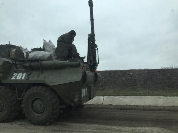 Rostov region, Russian military column near Shahty