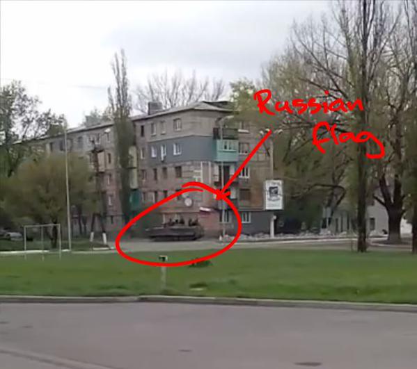Russian armor in Kirovske, Luhansk region