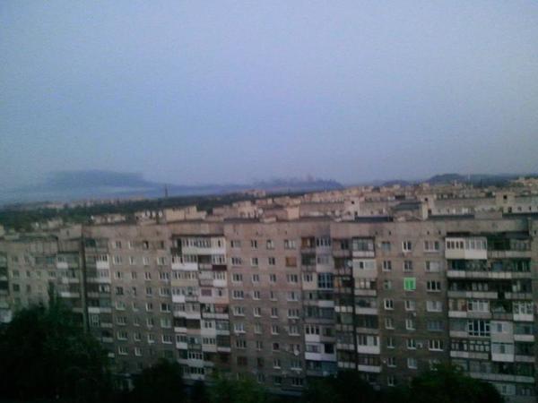 View on smoke from Horlivka  