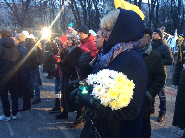 Honoring the victims of the Holodomor. Kyiv 