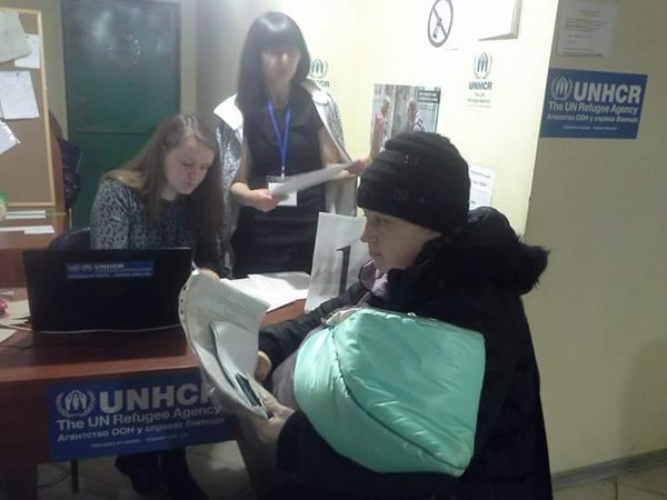 Many displaced families with kids showed up today to pick up our #winter aid vouchers in #Kharkiv region 
