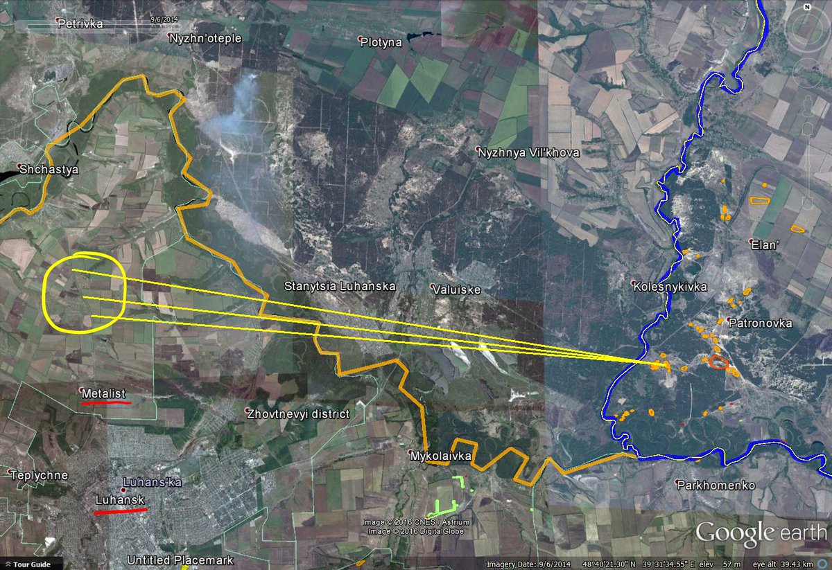 Google maps: Yet another Russian 2S19 Msta battery firing from Russia to North of Lugansk sept 2014