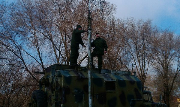 Russian militants radio station at Olenivka