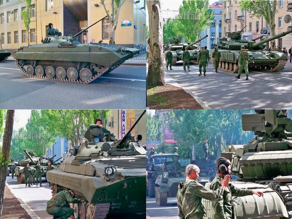 Donetsk today, victory parade rehearsal