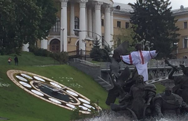 Ambassador of Denmark to Kyiv in Ukrainian vyshyvanka