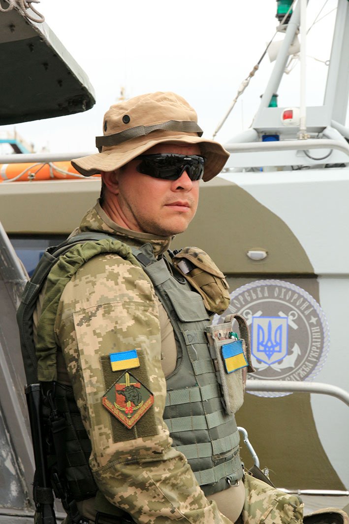Border guards and marines drills in Mariupol