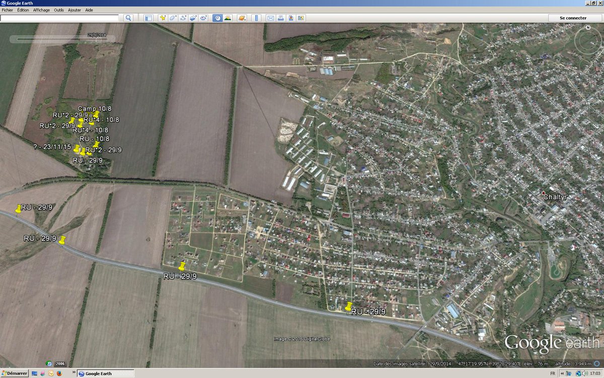 Russia attacks Ukraine on Google Earth. Near Charltyr  