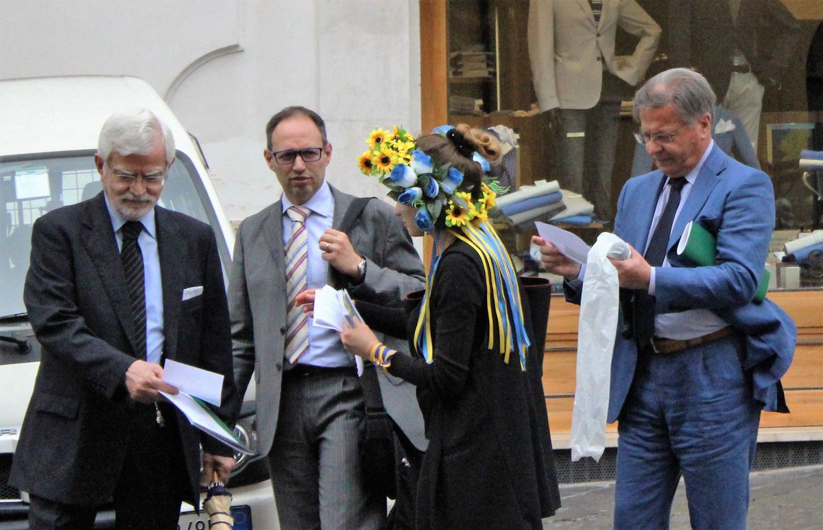 Activists in Rome Italy protests against Putin's war in Ukraine  