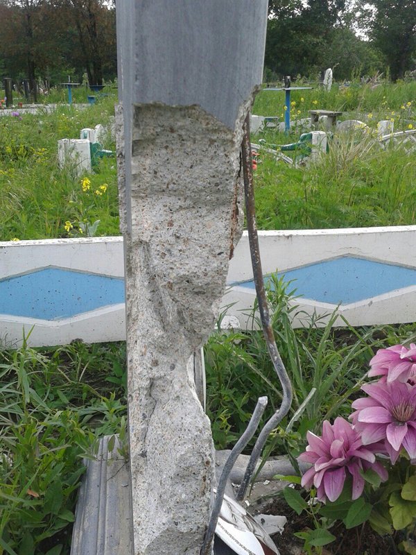 Consequences of shelling at Makiivka cemetry