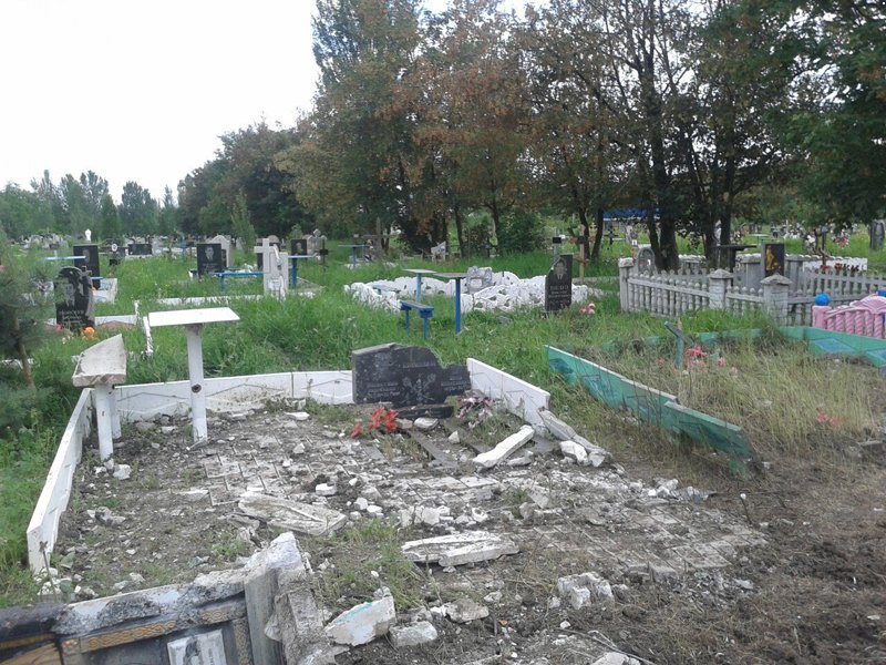 Consequences of shelling at Makiivka cemetry