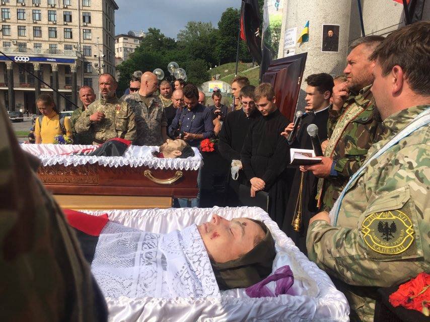 Funeral of killed Right sector fighters in Kyiv