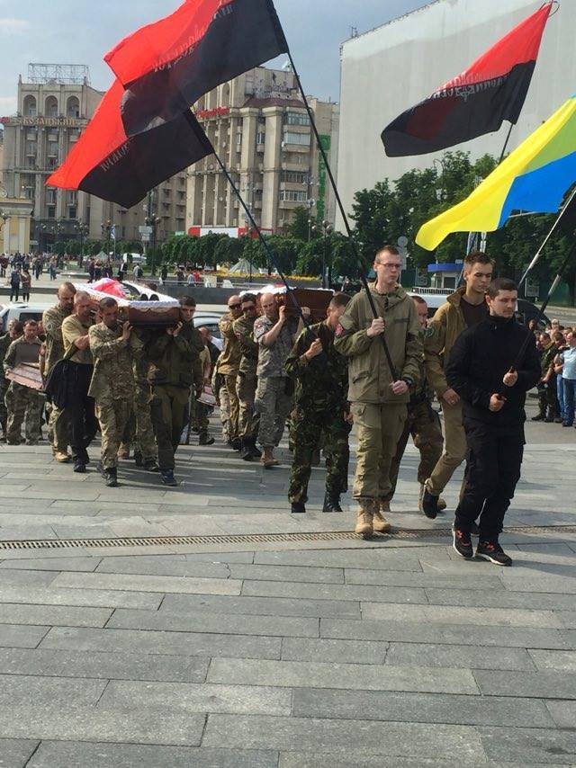 Funeral of killed Right sector fighters in Kyiv