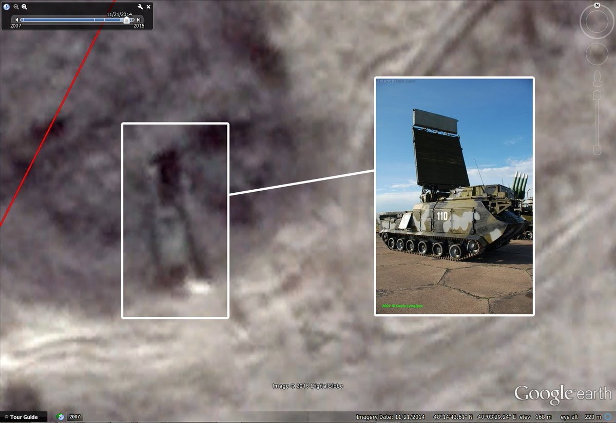 This (known) Russian camp at Ukrainian border near Volchenskiy might actually be a BUK battery