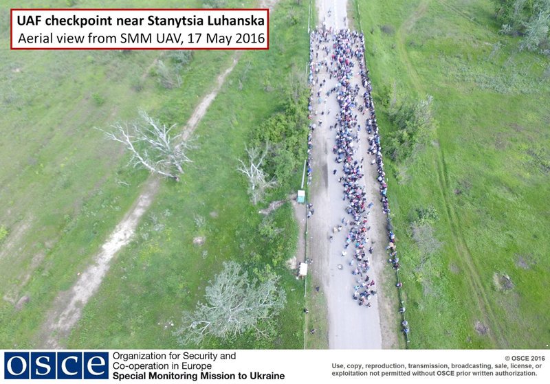 OSCE_SMM: Queues in Olenivka, South of Donetsk