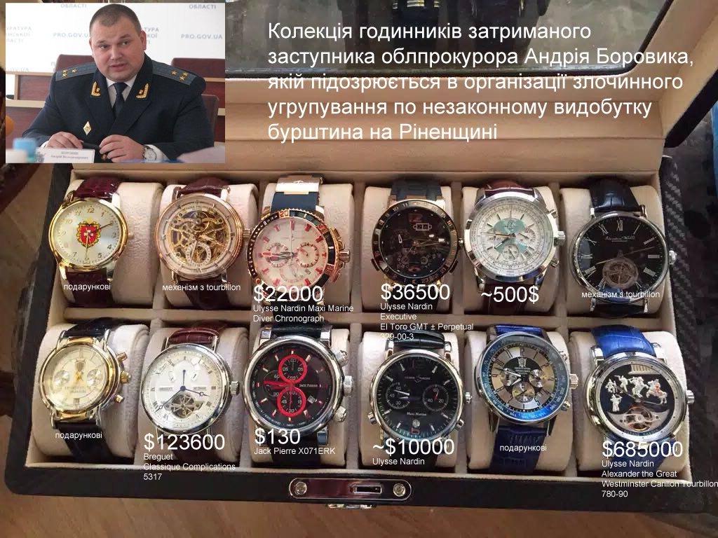 Detained deputy head of Rivne region prosecutor office has clock