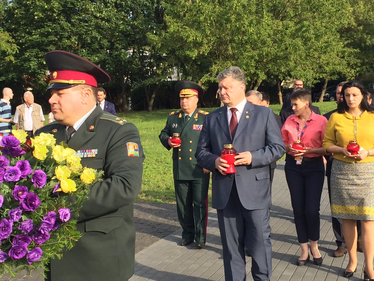 President @poroshenko visited memorial of Rzeź wołyńska - Volyn massacre