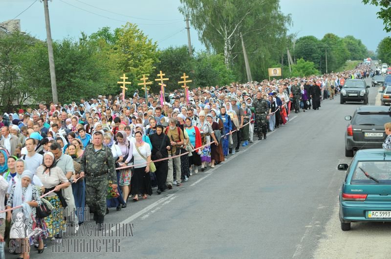 Processions Of Moscow Orthodox Church - Men In Camouflage Also Present