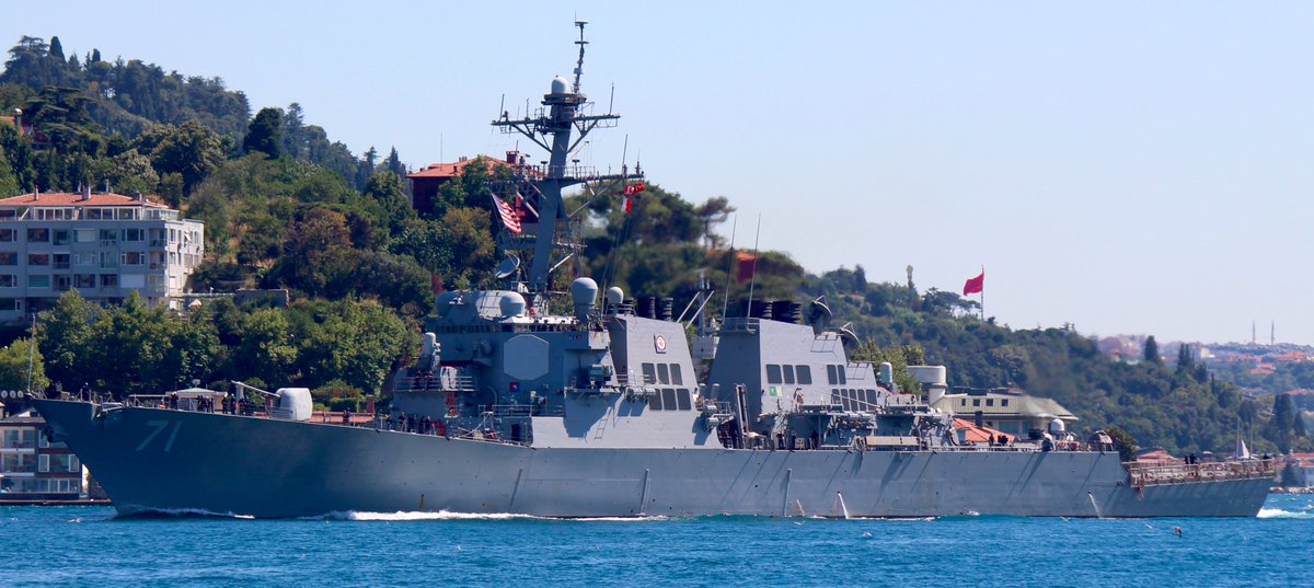 Arleigh Burke-class guided missile destroyer USS Ross DDG71 transits Bosphorus  and  enters the Black Sea #SeaBreeze2016  