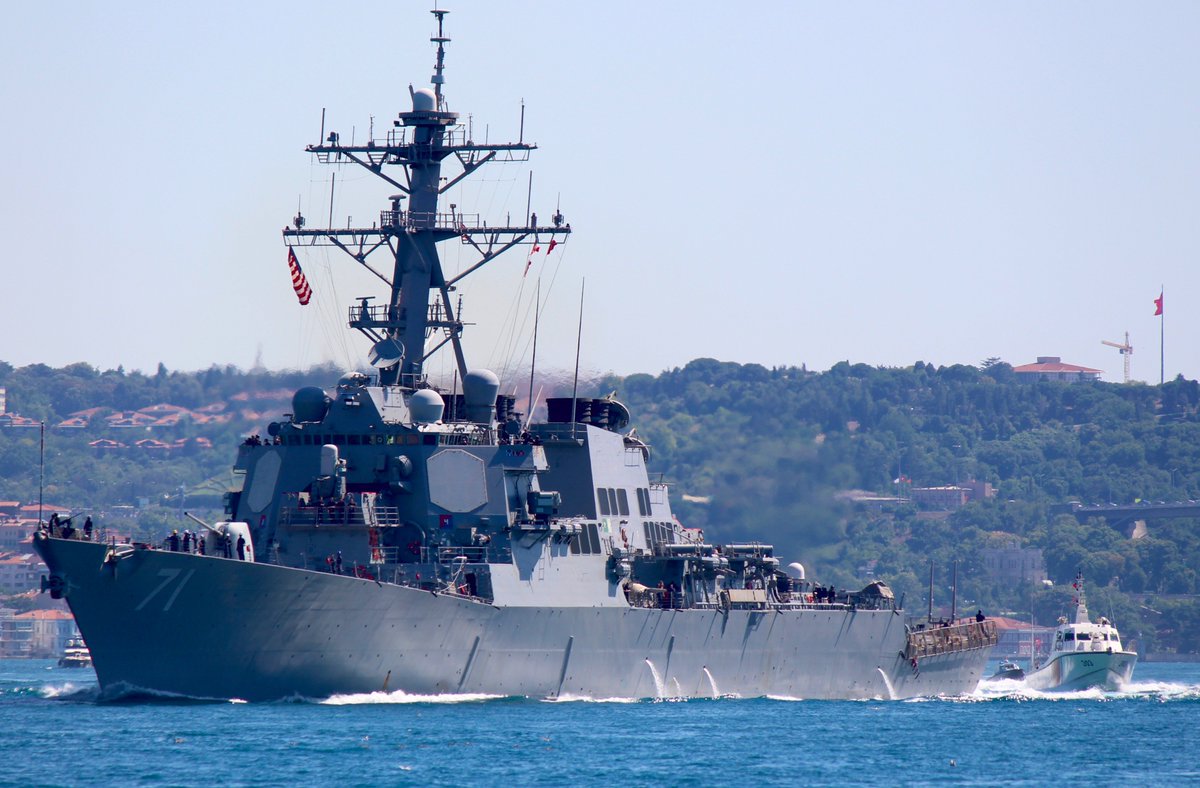 Arleigh Burke-class guided missile destroyer USS Ross DDG71 transits Bosphorus  and  enters the Black Sea #SeaBreeze2016  