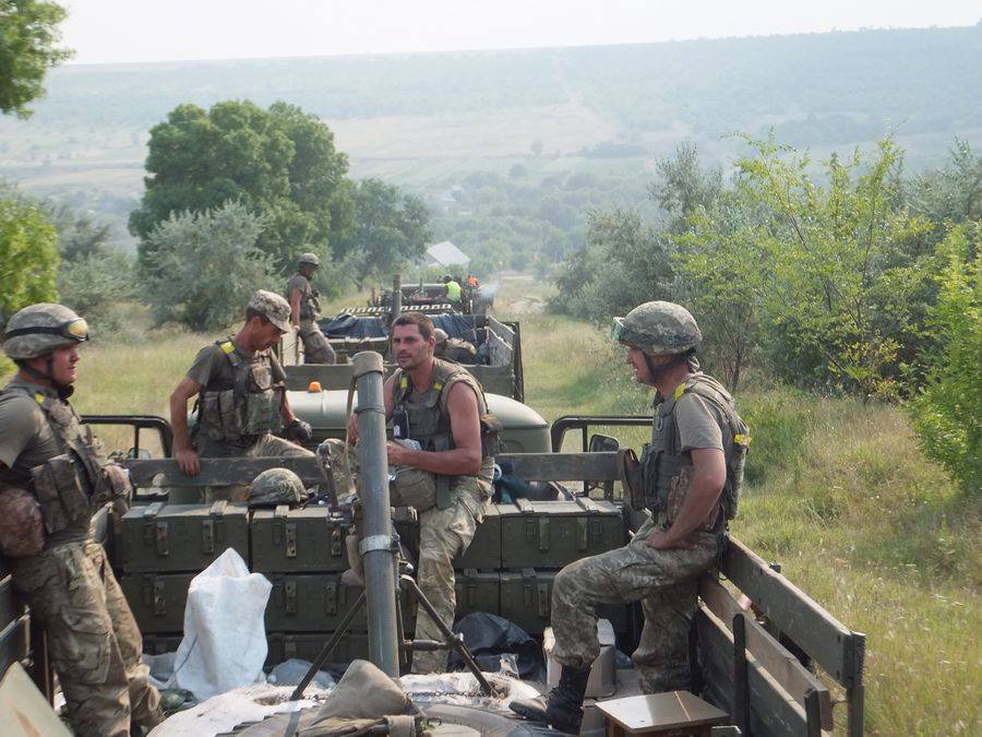 Columns of the Ukrainian military hardware in the Odessa region
