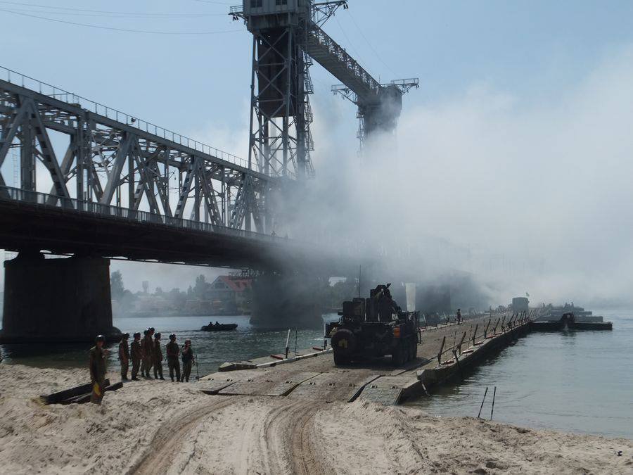 Columns of the Ukrainian military hardware in the Odessa region