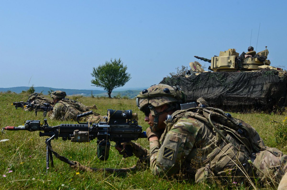 U.S army at drill in Romania