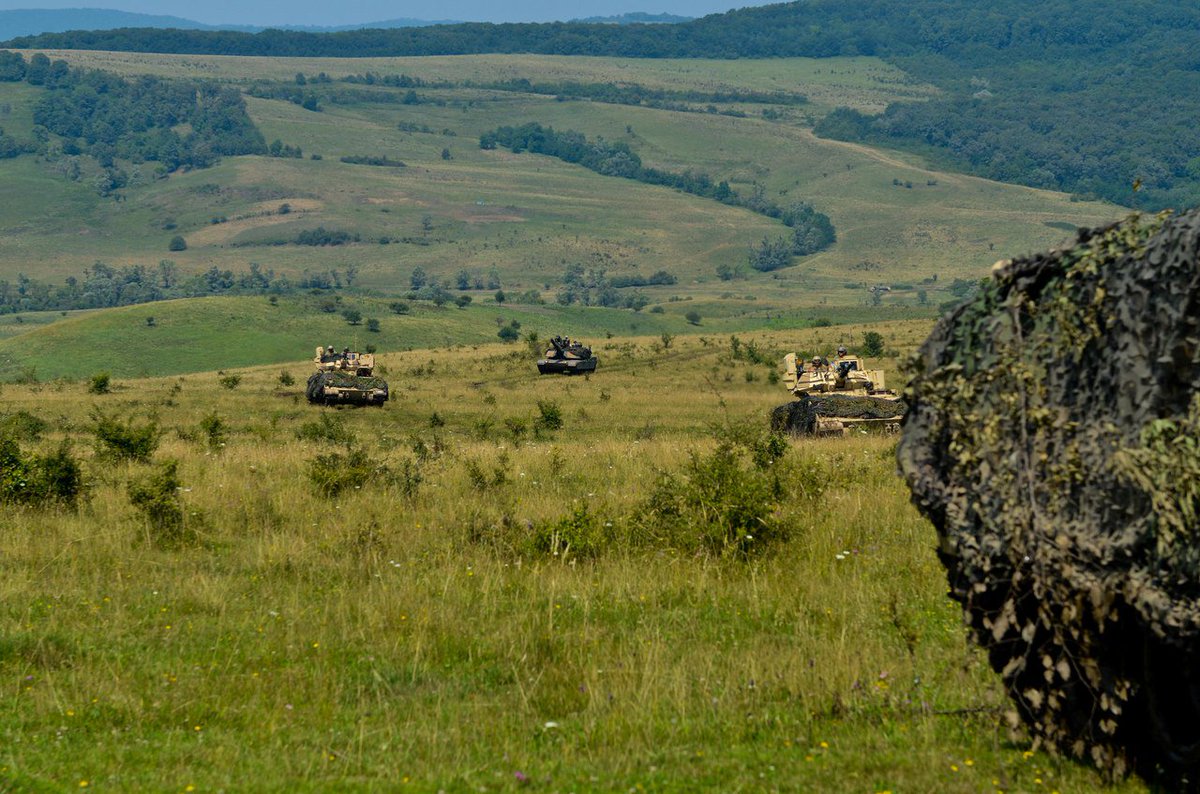 U.S army at drill in Romania