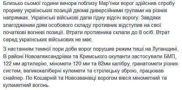 70 ceasefire violations at Donbas by Russian forces, 152mm artillery used