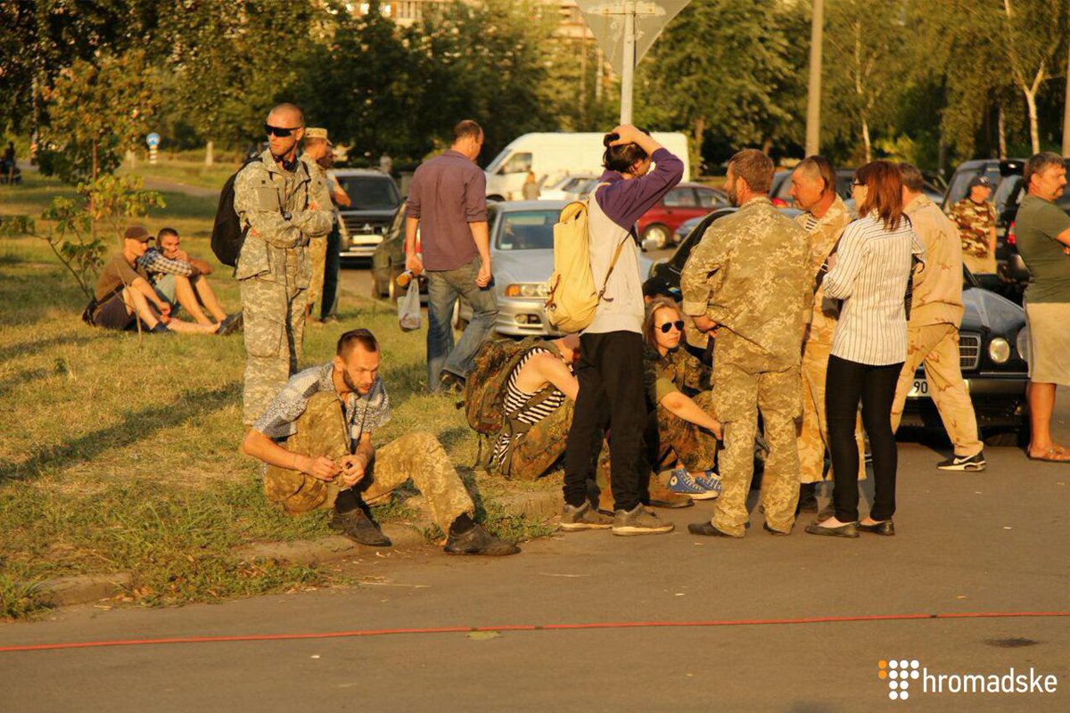 Police denied that they deployed tear gas at Obolon' district court