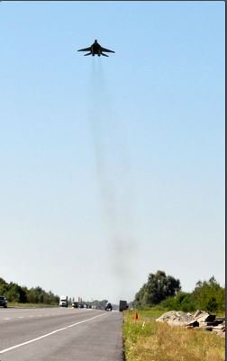 Sky Shield 2016 - Ukrainian jet taking off highway