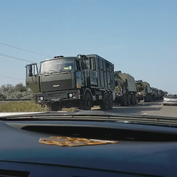 Bastion-P coastal defence system seen in Port Kavkaz, possibly on the way to Crimea