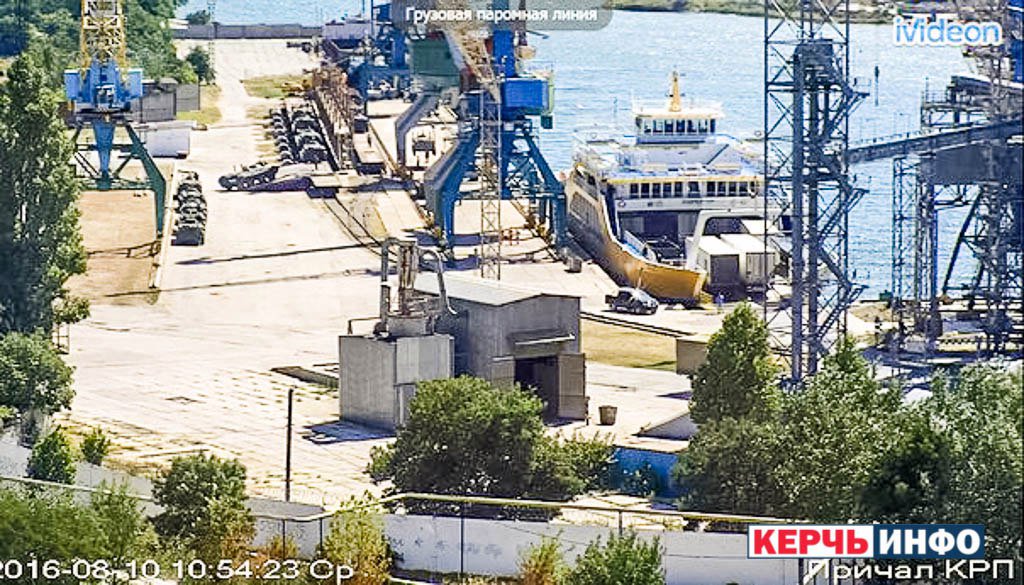 Kerch Port on August 10: Military equipment being unloaded   