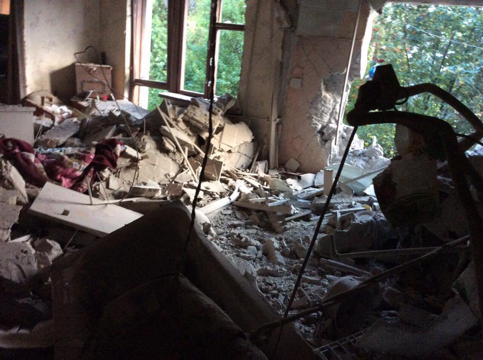 Destroyed houses by shelling of Horlivka, one person KIA.