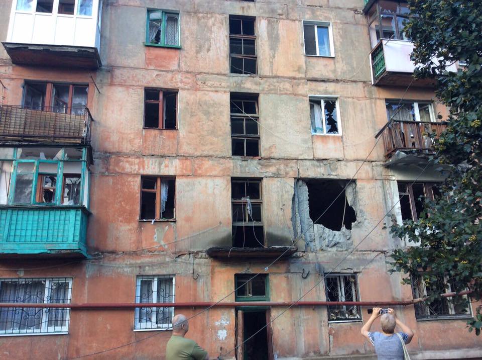 Destroyed houses by shelling of Horlivka, one person KIA.