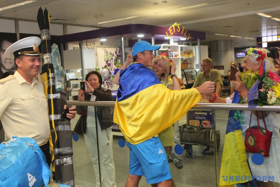 The victors of the Olympic games returned home