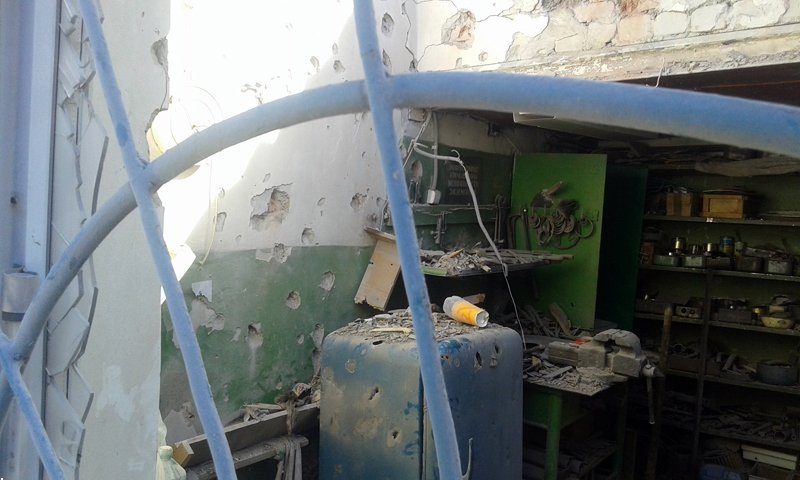 The consequence of shelling in Yasynuvata