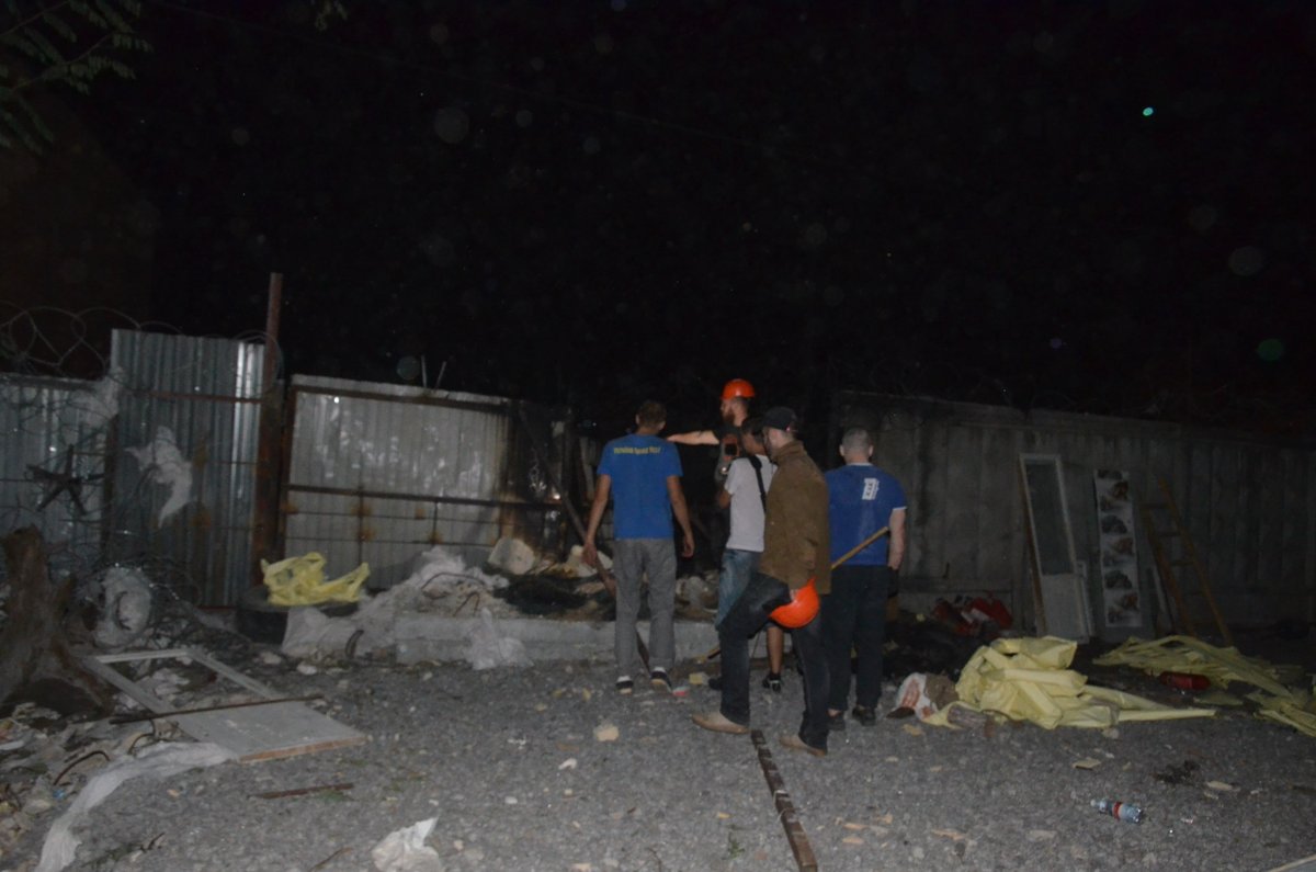 Activists of the civil corps of Azov and the locals went to the site on Svyatoshinsky lane 