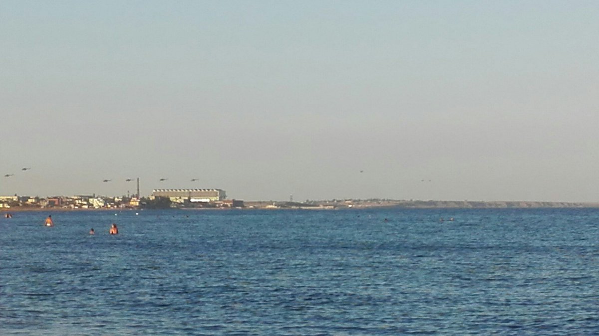Helicopters over Beregove near Feodosiya