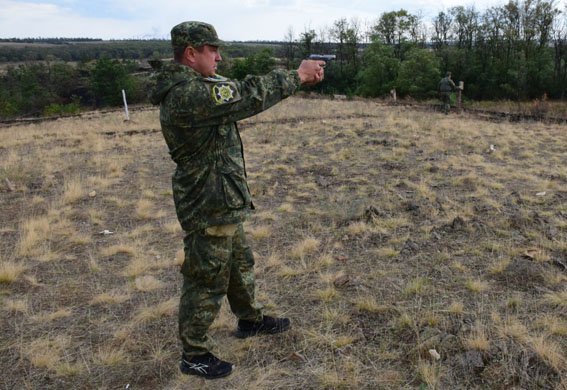 ATO spox: Recently, Donetsk police perfected their firing skills: fired with AKM  and  Makarov pistol  