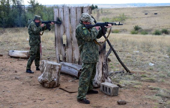 ATO spox: Recently, Donetsk police perfected their firing skills: fired with AKM  and  Makarov pistol  