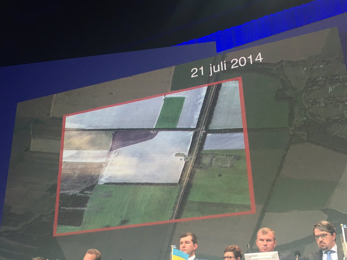 Journalists shown 'scorched earth' at launch site. Sat images before  and  after  plane shot down #MH17  