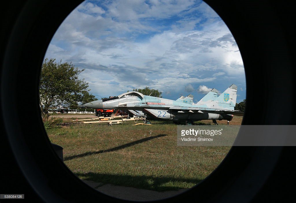 Russian MiG29, Su24, Su27, Su30, Su34 and ukrainian MiG29 at a Belbek airbase, Sevastopol