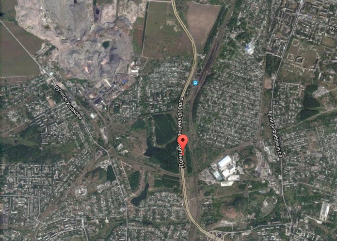 Consequences of explosion on the road today in Donetsk(DNR group said tanker truck)